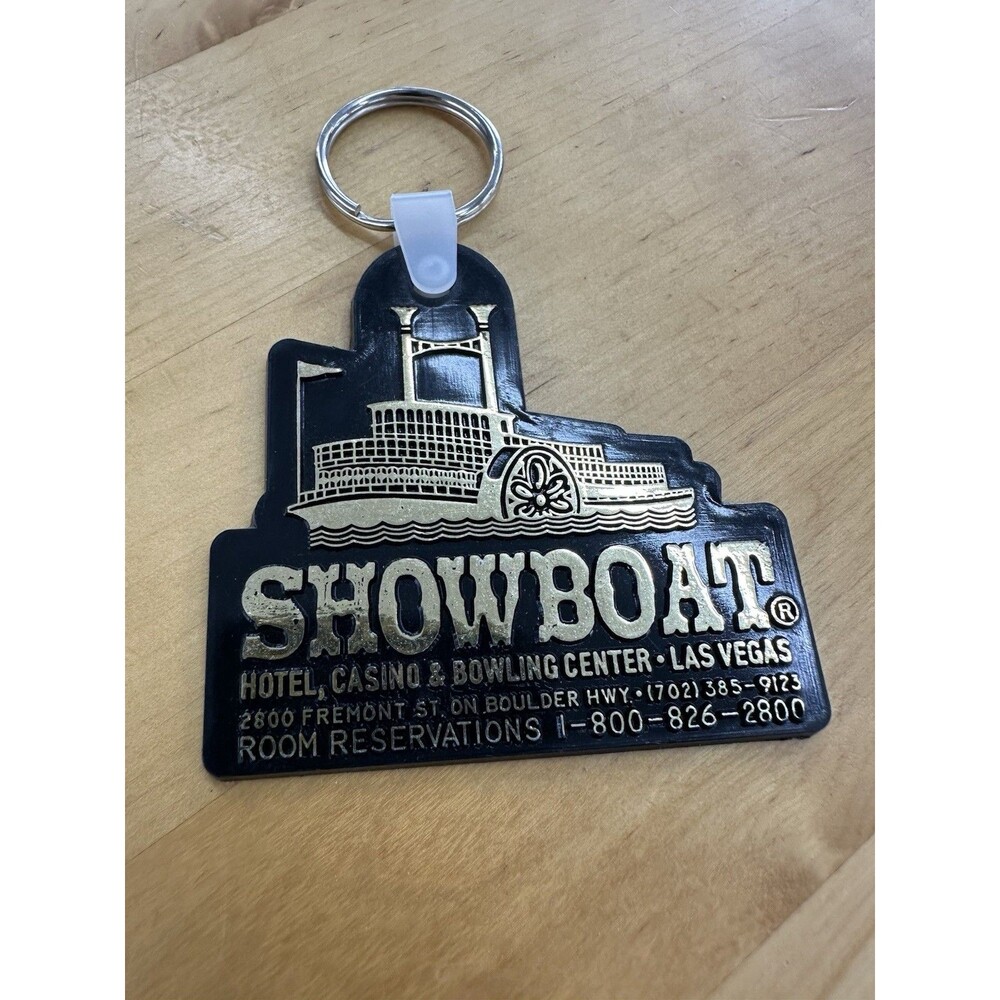 Vintage Showboat Las Vegas Casino Keychain Officers Club Hotel Bowling Center